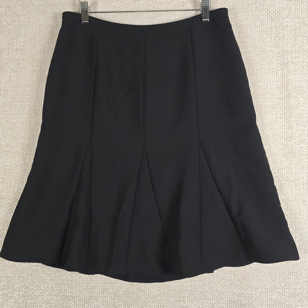 Talbots Petites Black Flared Godet Skirt Size 10P Career Office Wear VN300